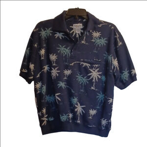 WINDHAM POINTE, NAVY BLUE POLO SHIRT, WITH PALMS. SIZE MEDIUM.